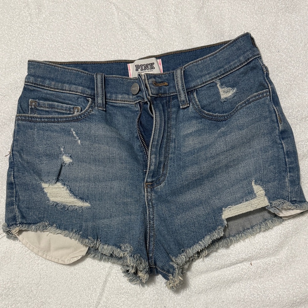 PINK Victoria's Secret Distressed Denim Women’s Shorts